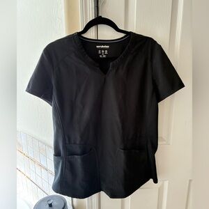 Scrubstar Black Women's v neck medium Top